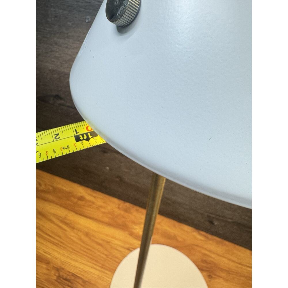 ⁠Mid Century Modern Style Stain Brass & White Cone Desk Lamp 24” Tall - Picture 10 of 14